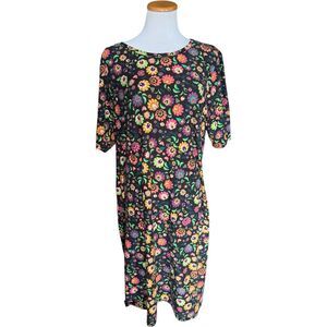 Womens Lularoe Floral Print Julia Super Soft Midi Bodycon Dress - Sz 3X XXL